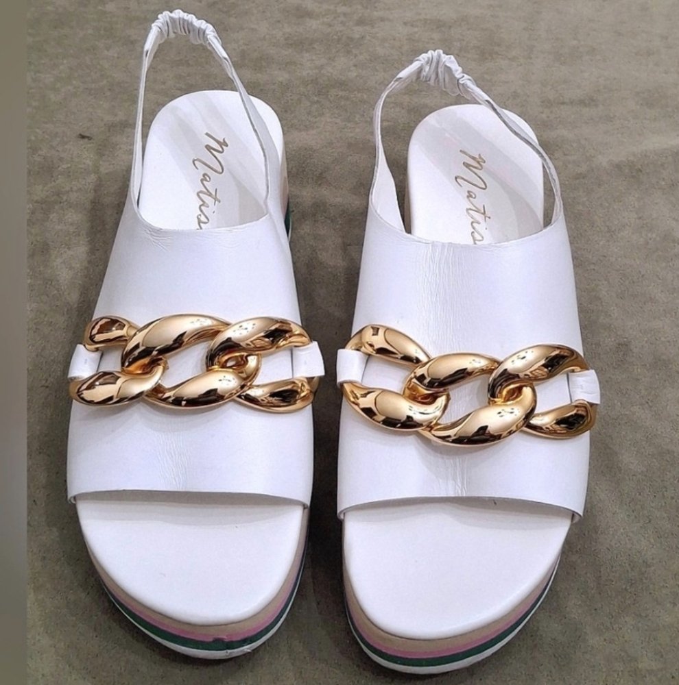 Matisse NATALIA PLATFORM PULL ON SANDALS WHITE Sz. 9